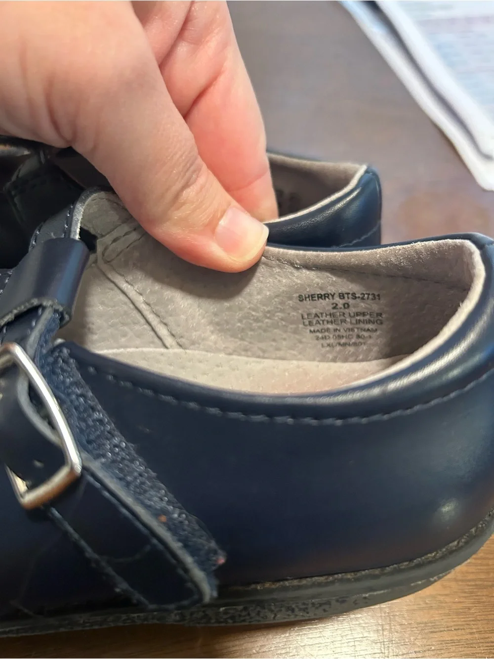Footmates BTS Sherry Navy Blue Leather Mary Jane Shoe Girls Size 2 Classic Prep